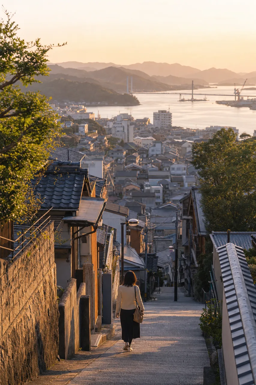 日本の地方都市を歩く旅人 0226。旅行をテーマにした、広告・Web・記事制作に使いやすい素材です。