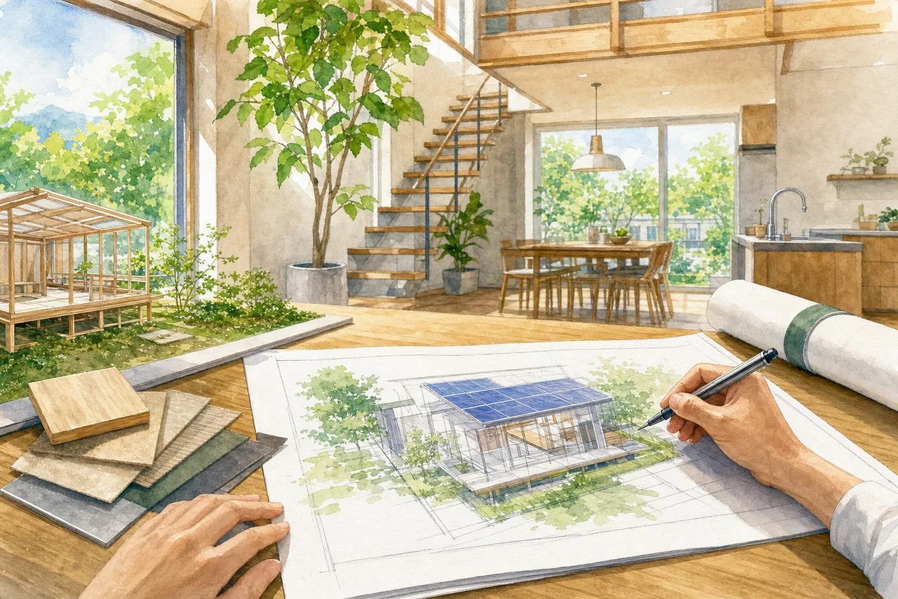 環境に配慮した建築 0266。住宅・建築をテーマにした、広告・Web・記事制作に使いやすい素材です。