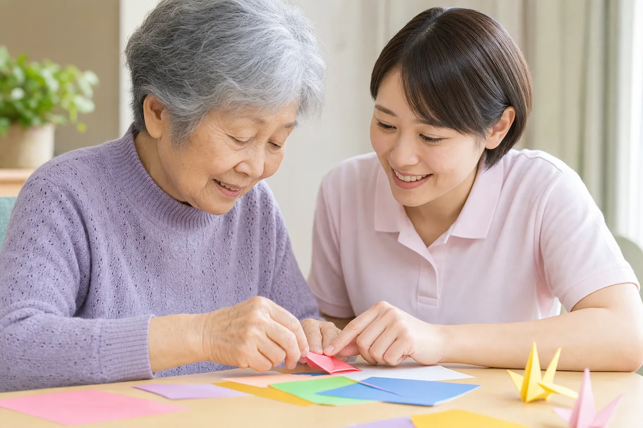 介護スタッフと高齢者 0324。健康・医療をテーマにした、広告・Web・記事制作に使いやすい素材です。