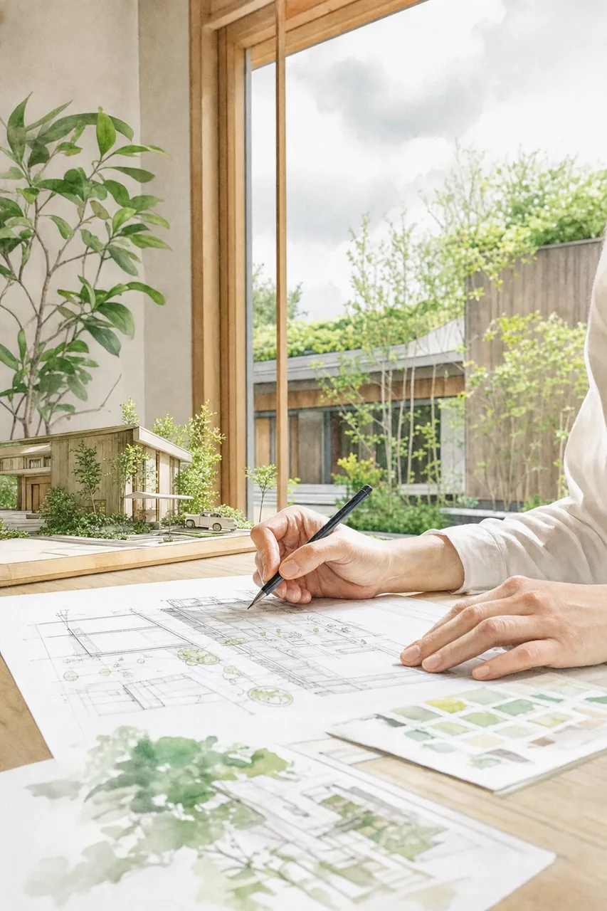 環境に配慮した建築 0326。住宅・建築をテーマにした、広告・Web・記事制作に使いやすい素材です。