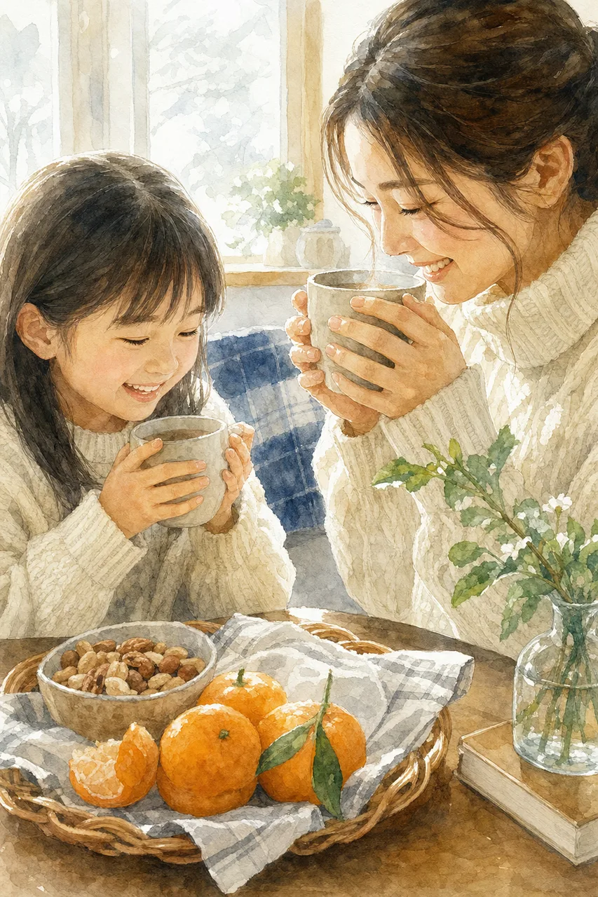 冬の温かな団らん 0328。季節・行事をテーマにした、広告・Web・記事制作に使いやすい素材です。