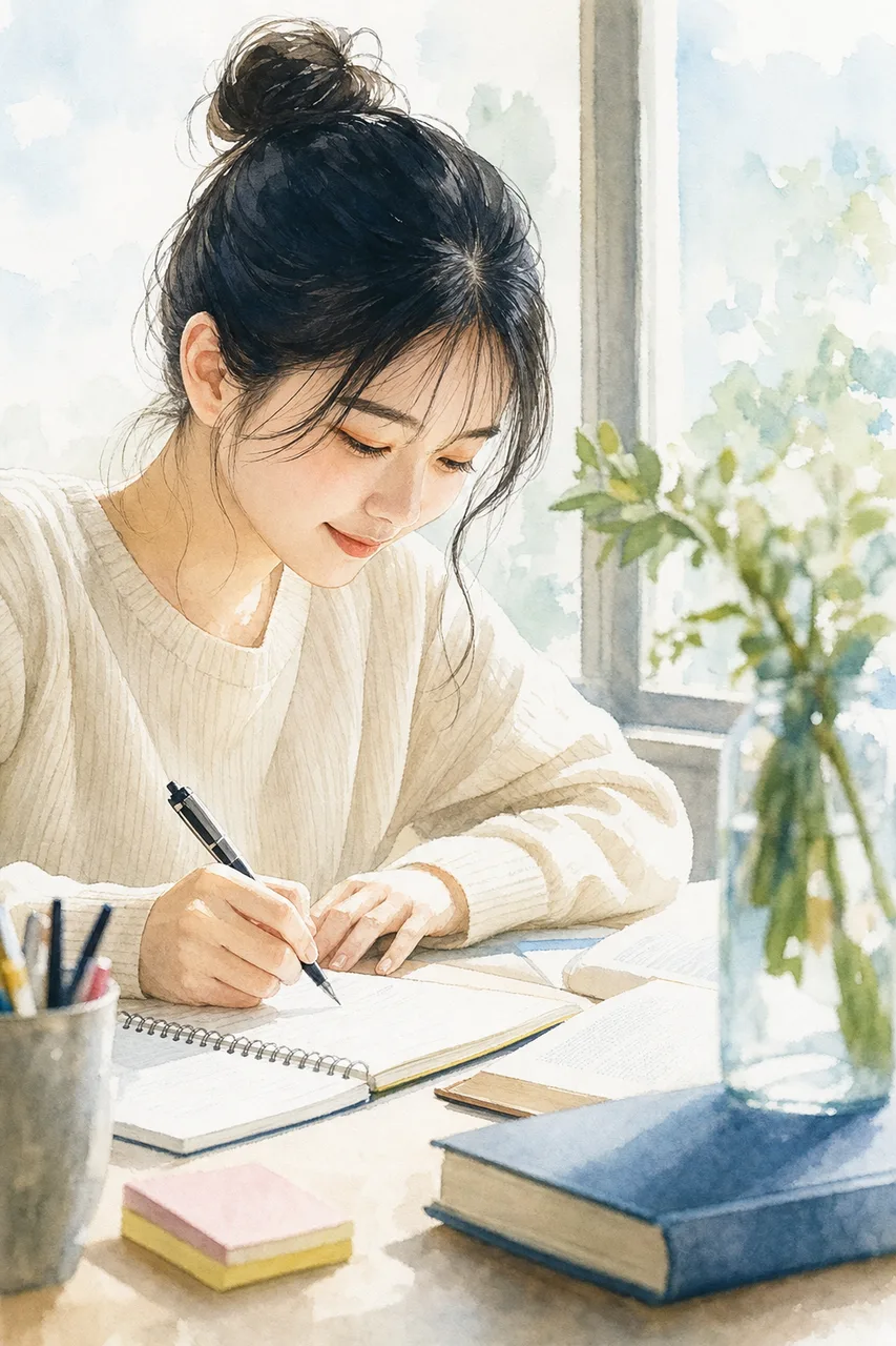 学びを楽しむ学生 0329。人物をテーマにした、広告・Web・記事制作に使いやすい素材です。