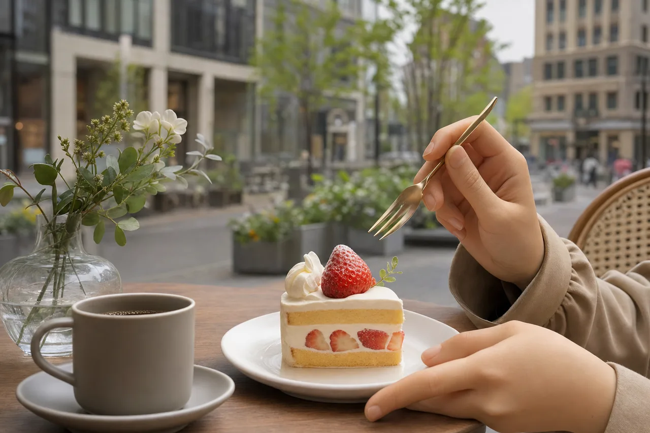カフェのデザート 0332。食べ物をテーマにした、広告・Web・記事制作に使いやすい素材です。