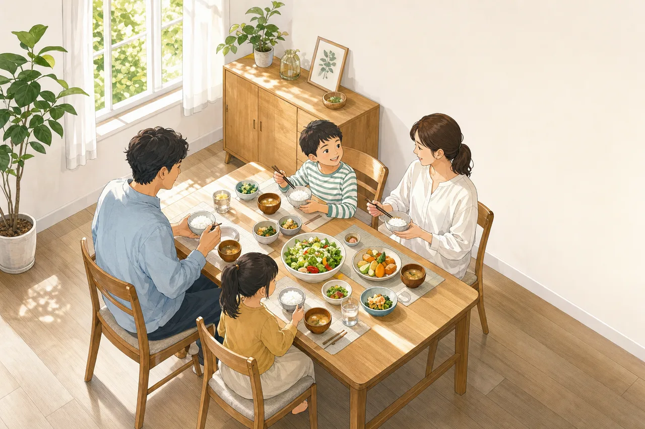 彩り豊かな健康的な料理 0368。食べ物をテーマにした、広告・Web・記事制作に使いやすい素材です。