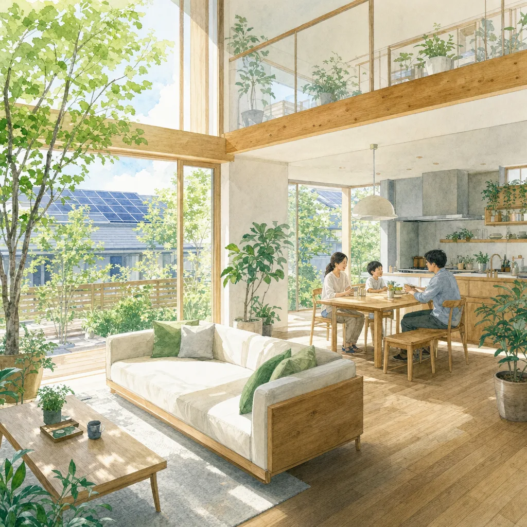 環境に配慮した建築 0386。住宅・建築をテーマにした、広告・Web・記事制作に使いやすい素材です。