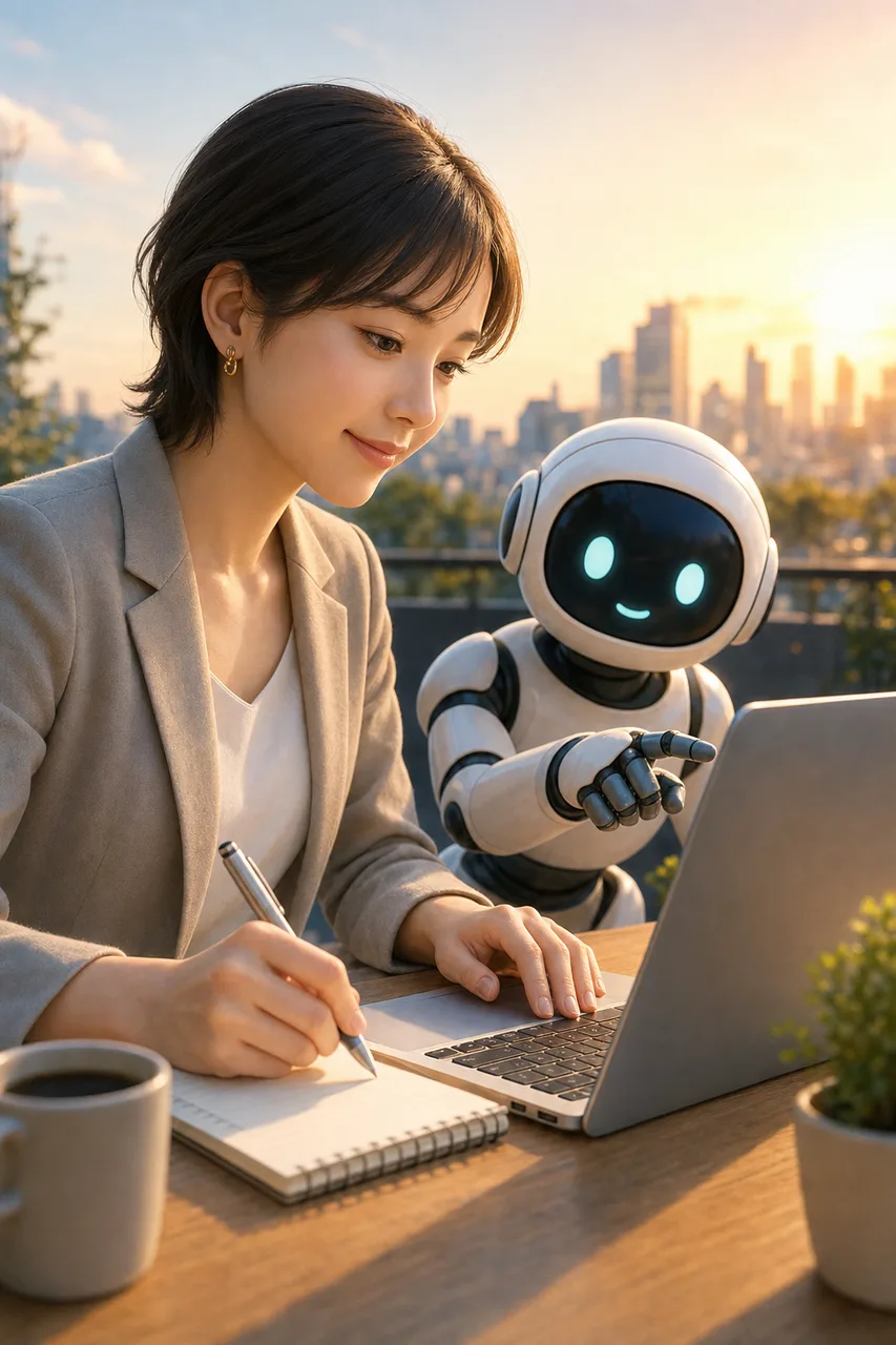 AIと人が協働する仕事 0395。テクノロジーをテーマにした、広告・Web・記事制作に使いやすい素材です。