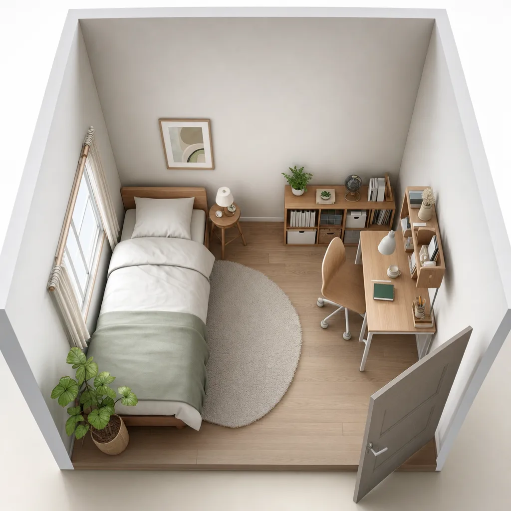 機能的な小さな部屋 0422。住宅・建築をテーマにした、広告・Web・記事制作に使いやすい素材です。
