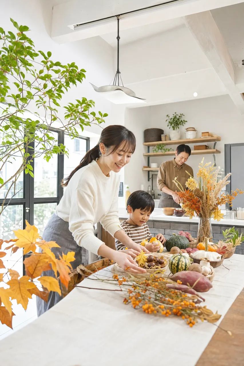 秋の行楽と実り 0436。季節・行事をテーマにした、広告・Web・記事制作に使いやすい素材です。