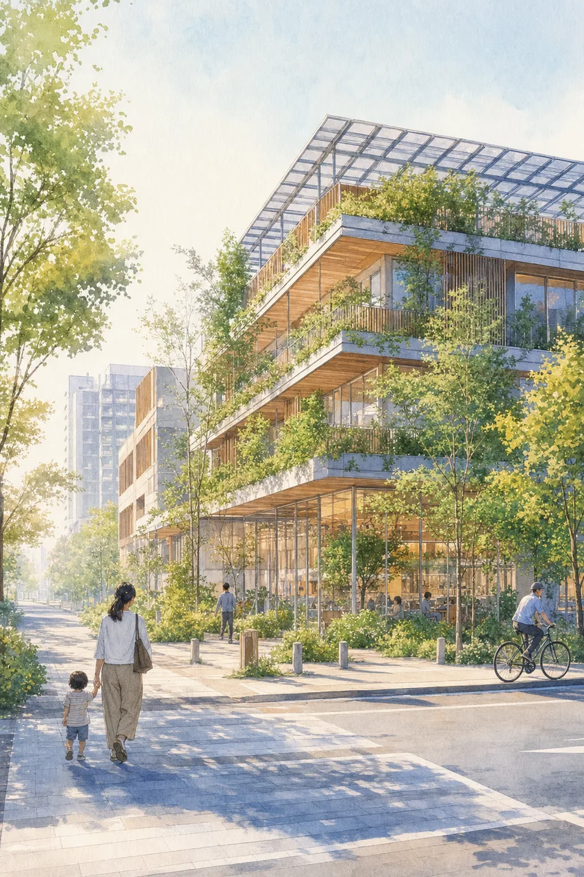 環境に配慮した建築 0446。住宅・建築をテーマにした、広告・Web・記事制作に使いやすい素材です。