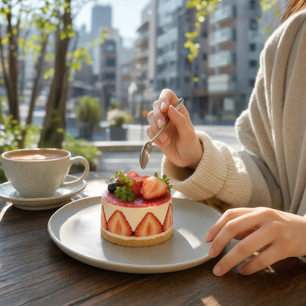 カフェのデザート 0452。食べ物をテーマにした、広告・Web・記事制作に使いやすい素材です。