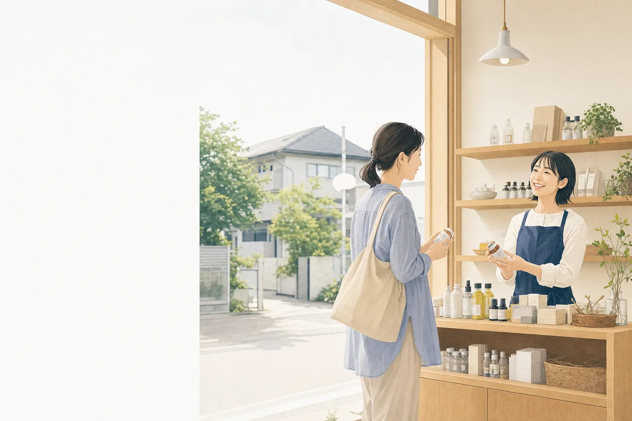 店舗スタッフの接客 0474。ビジネスをテーマにした、広告・Web・記事制作に使いやすい素材です。