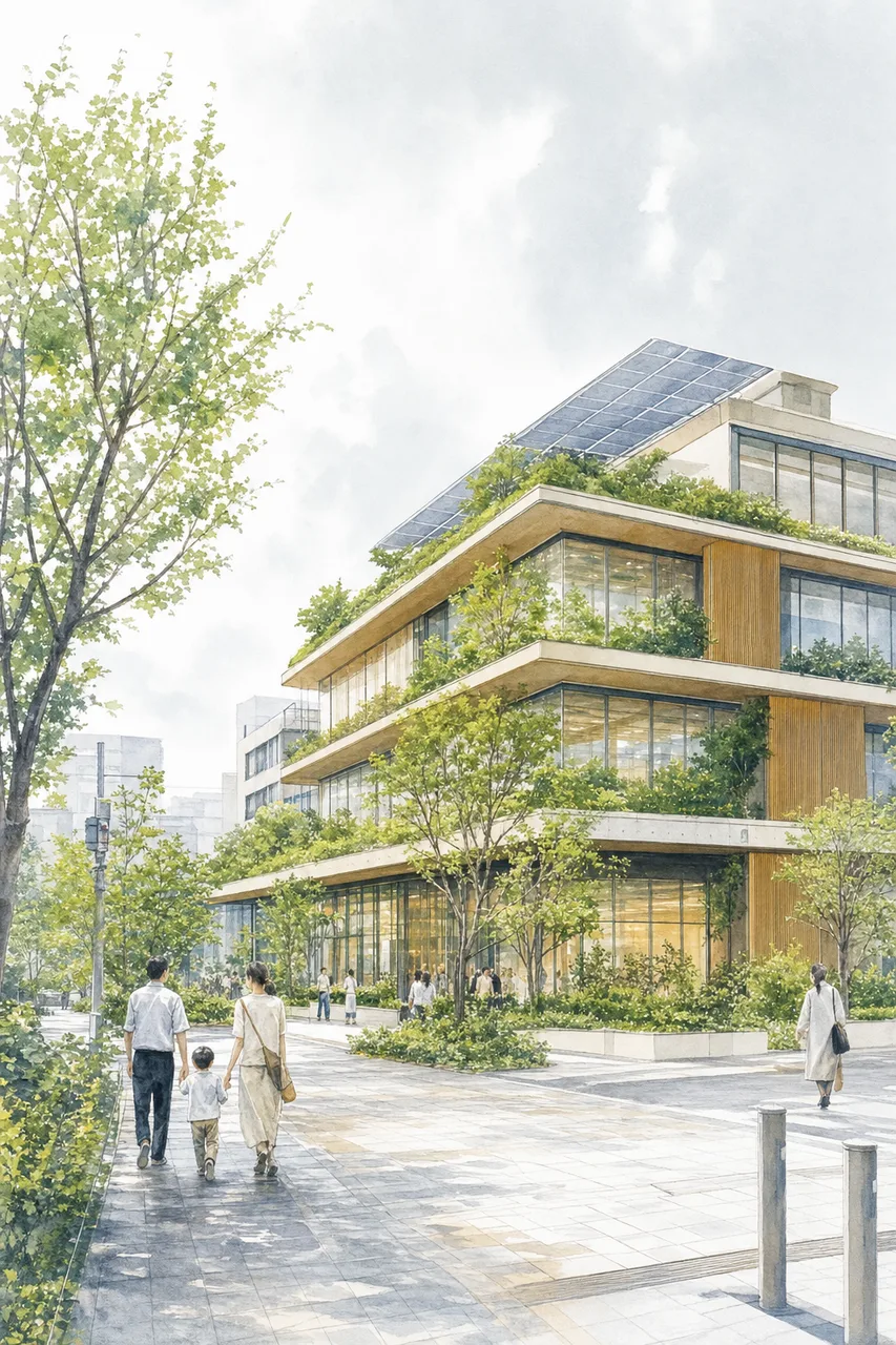 環境に配慮した建築 0506。住宅・建築をテーマにした、広告・Web・記事制作に使いやすい素材です。
