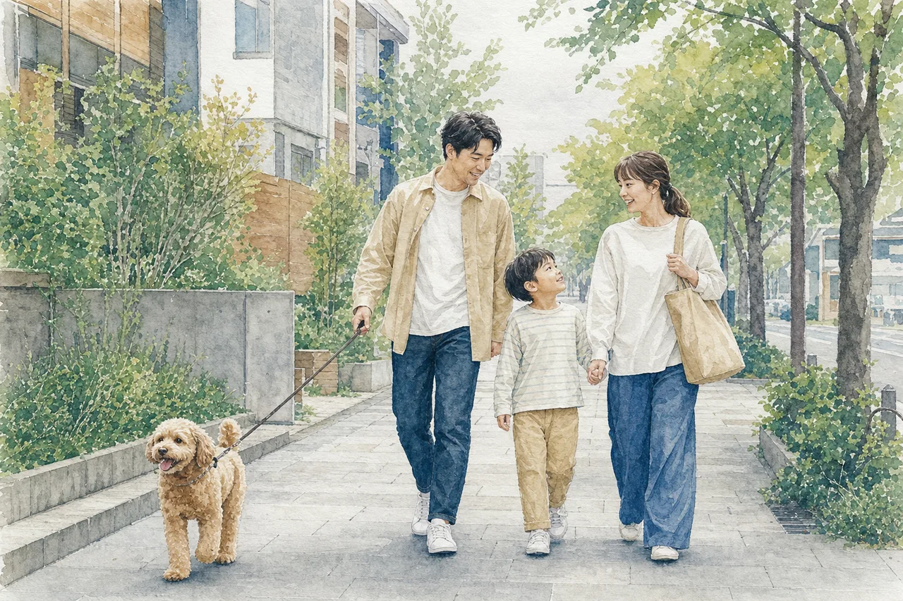動物と暮らす家族 0507。動物をテーマにした、広告・Web・記事制作に使いやすい素材です。