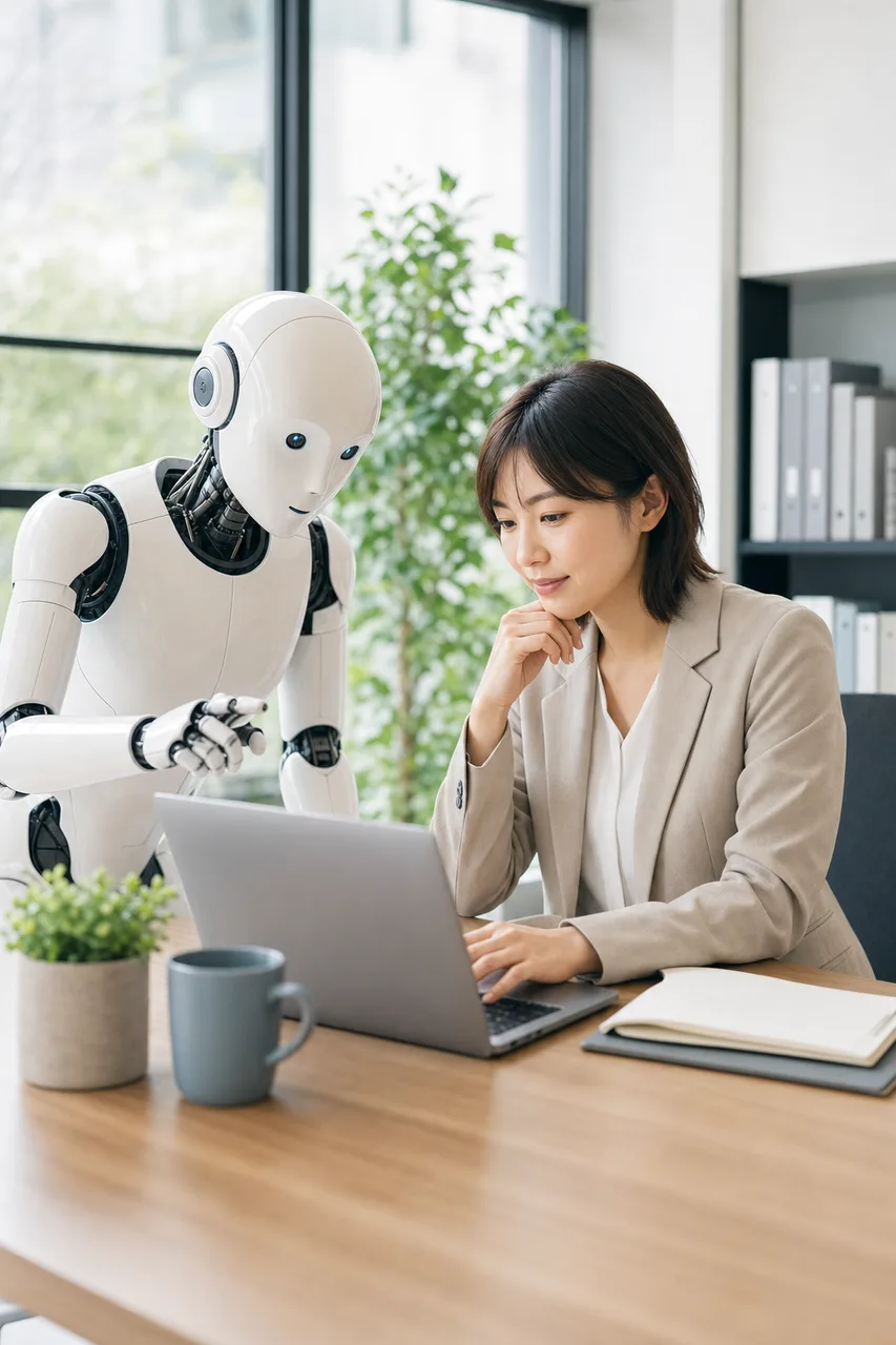 AIと人が協働する仕事 0515。テクノロジーをテーマにした、広告・Web・記事制作に使いやすい素材です。