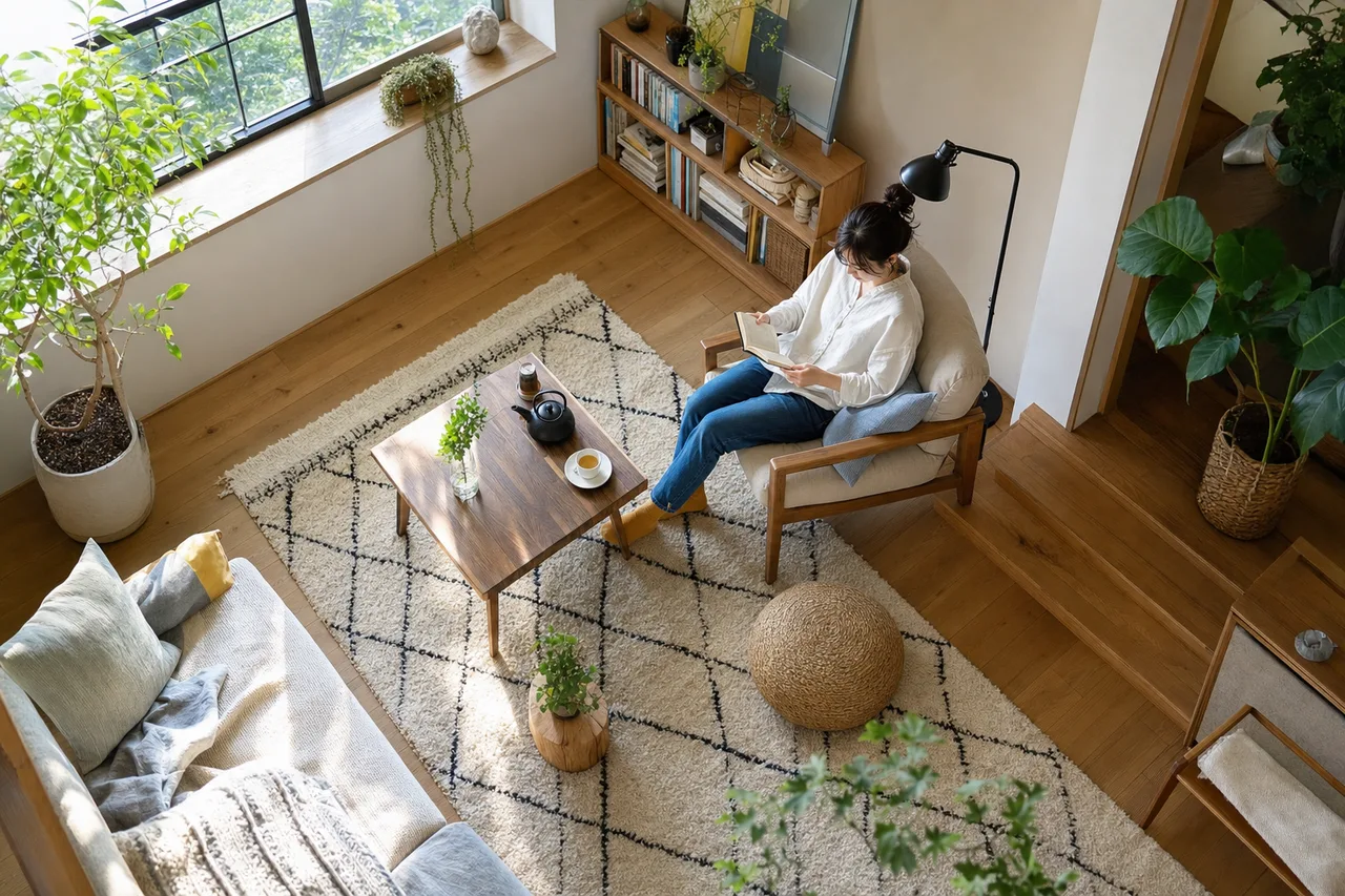 趣味を楽しむ一人時間 0547。ライフスタイルをテーマにした、広告・Web・記事制作に使いやすい素材です。