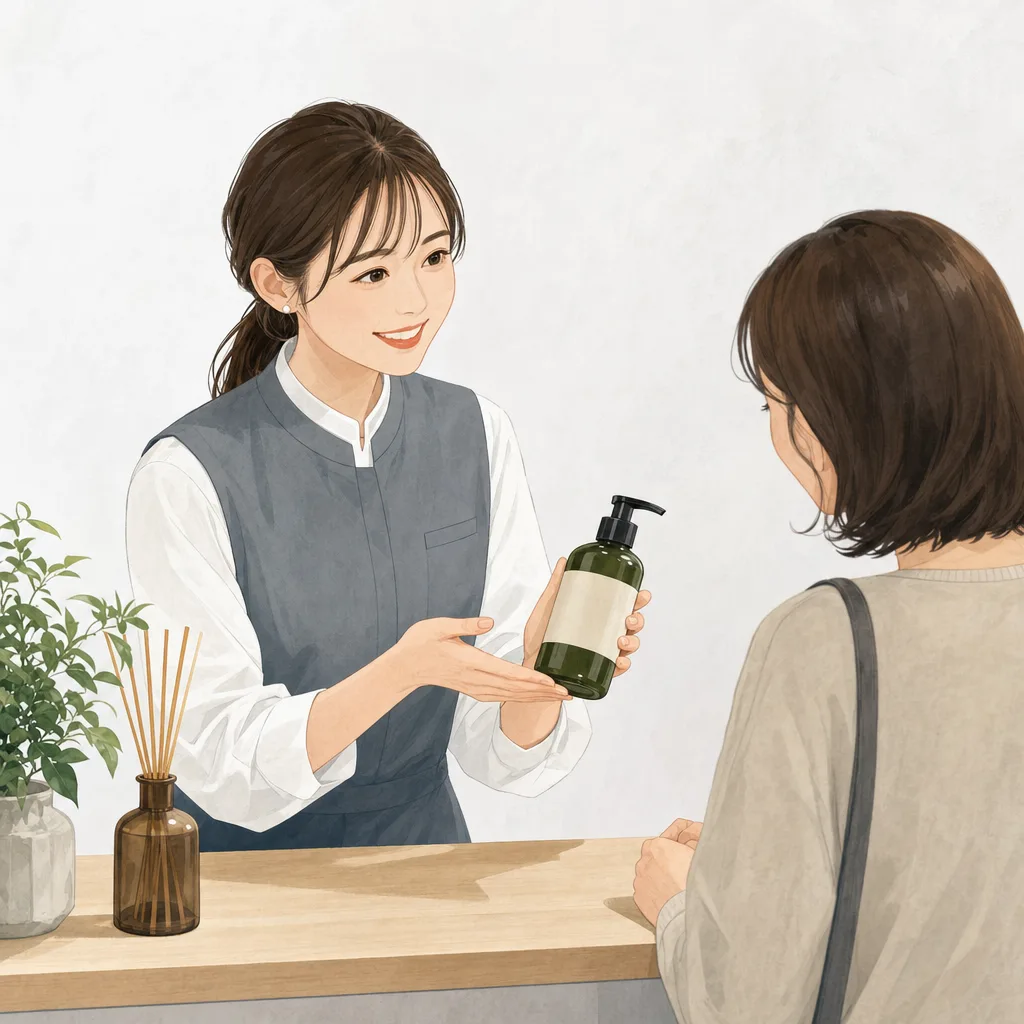 店舗スタッフの接客 0594。ビジネスをテーマにした、広告・Web・記事制作に使いやすい素材です。