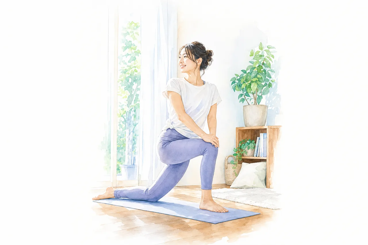 自宅で行う軽い運動 0600。健康・医療をテーマにした、広告・Web・記事制作に使いやすい素材です。
