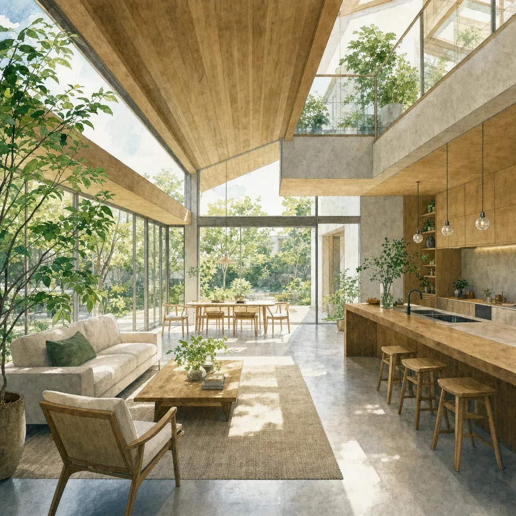 環境に配慮した建築 0626。住宅・建築をテーマにした、広告・Web・記事制作に使いやすい素材です。