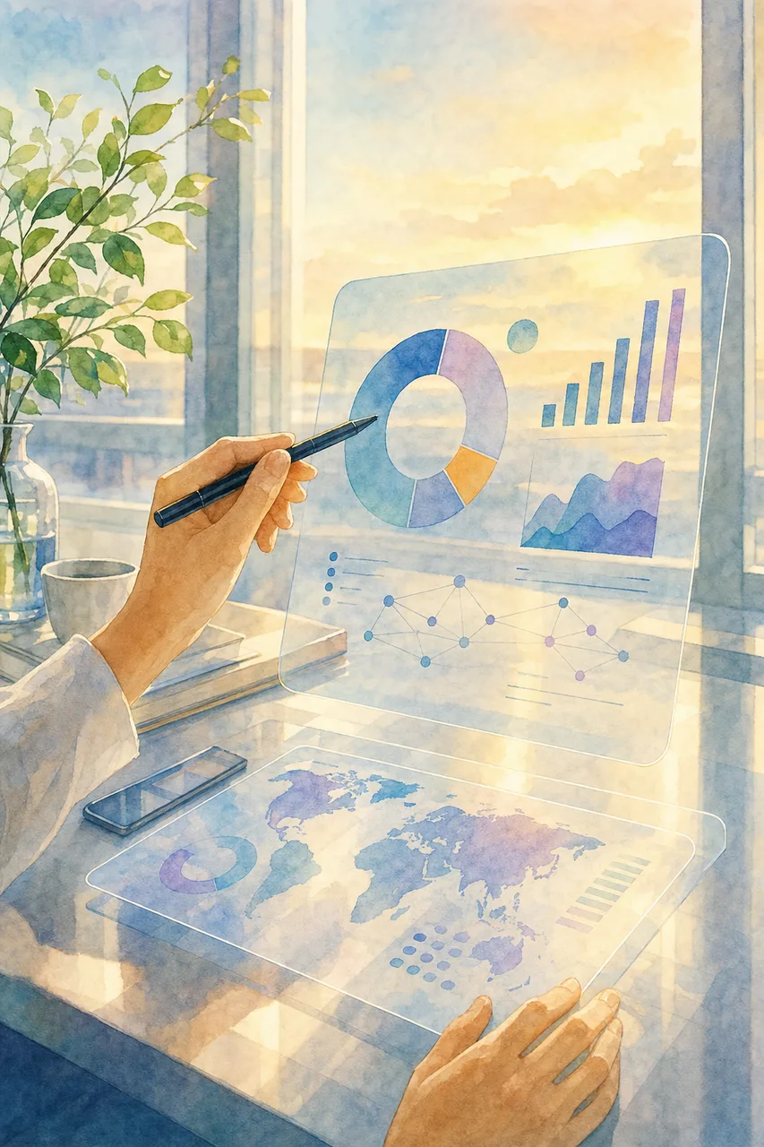 未来的なデータ可視化 0659。テクノロジーをテーマにした、広告・Web・記事制作に使いやすい素材です。