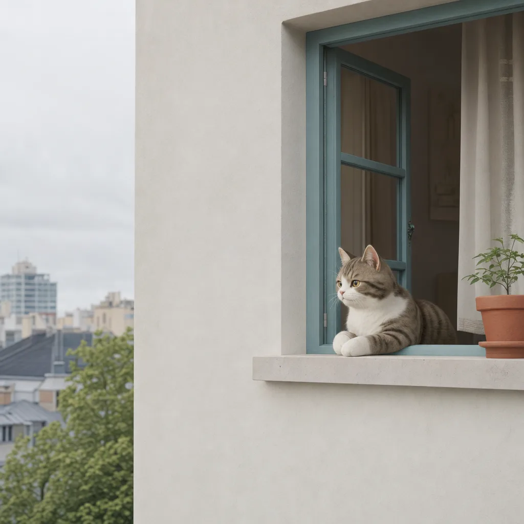 窓辺で過ごす猫 0663。動物をテーマにした、広告・Web・記事制作に使いやすい素材です。