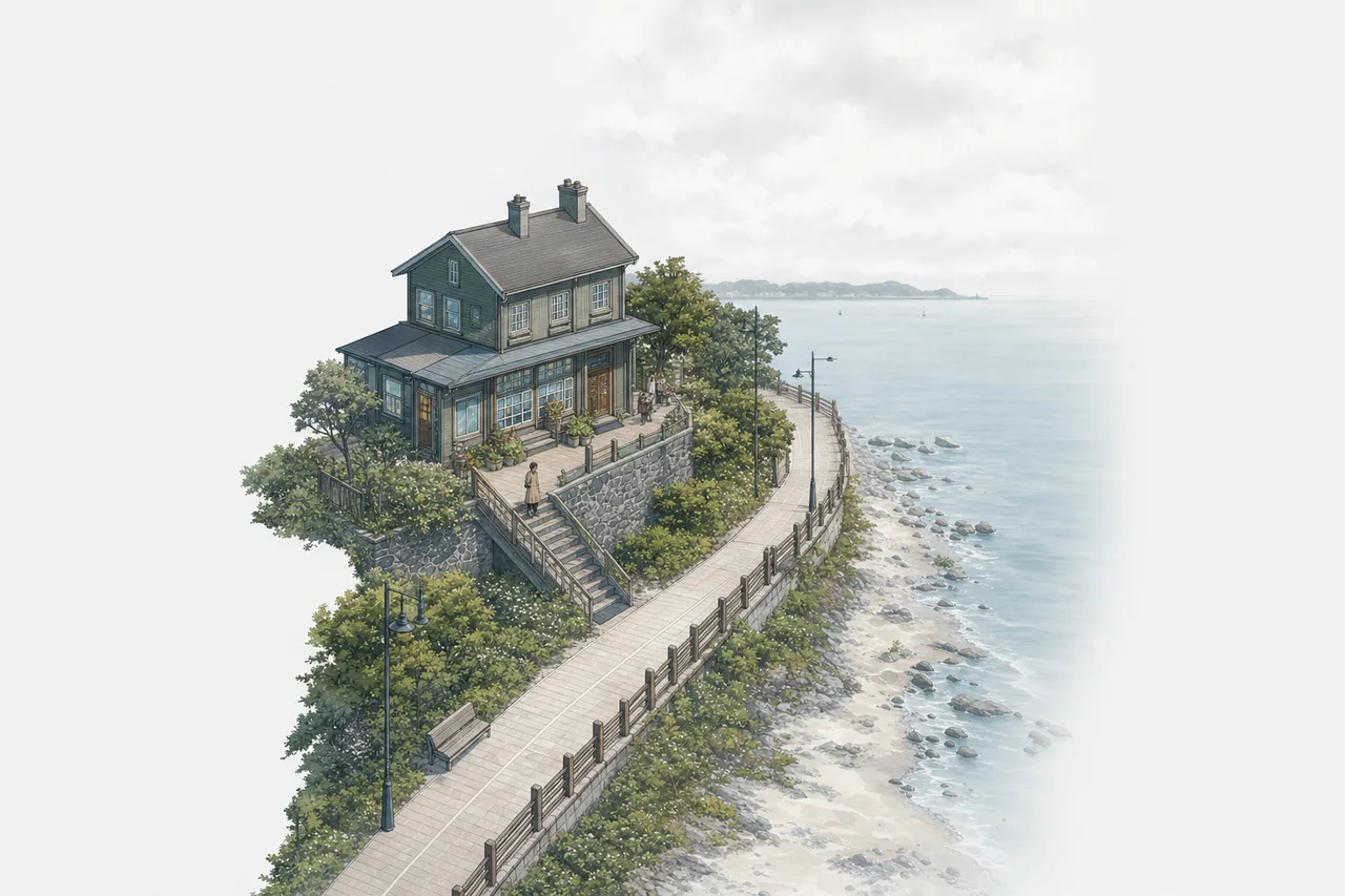 静かな海辺と空 0669。自然をテーマにした、広告・Web・記事制作に使いやすい素材です。