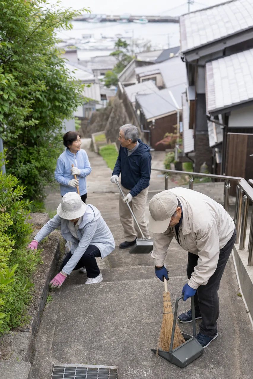 地域活動に参加するシニア 0677。人物をテーマにした、広告・Web・記事制作に使いやすい素材です。
