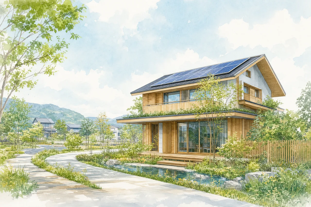 環境に配慮した建築 0686。住宅・建築をテーマにした、広告・Web・記事制作に使いやすい素材です。