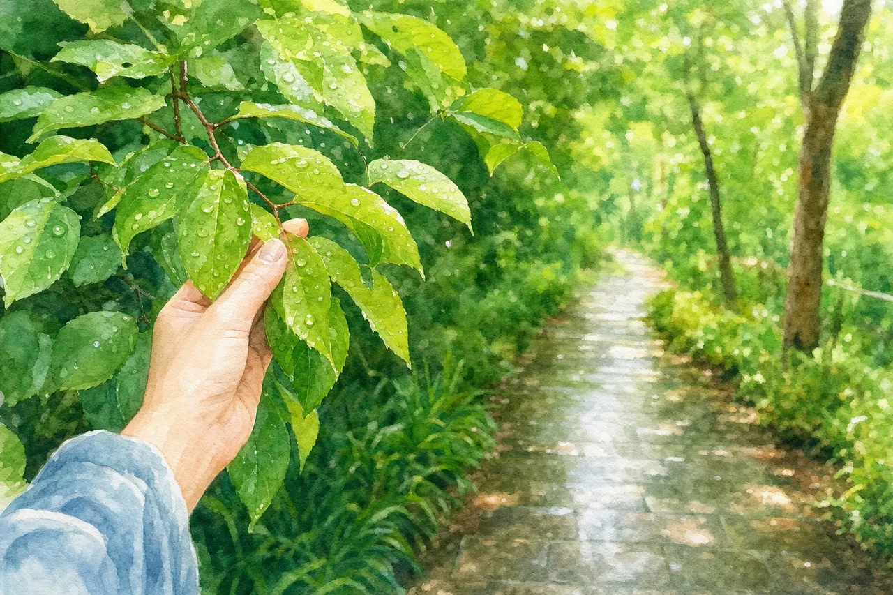 雨上がりの緑豊かな森 0717。自然をテーマにした、広告・Web・記事制作に使いやすい素材です。
