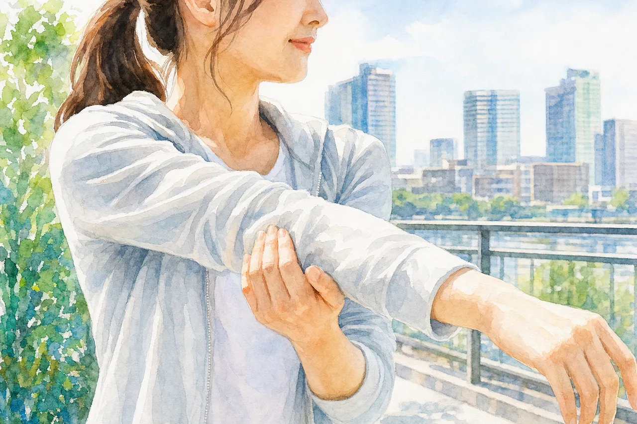 自宅で行う軽い運動 0720。健康・医療をテーマにした、広告・Web・記事制作に使いやすい素材です。