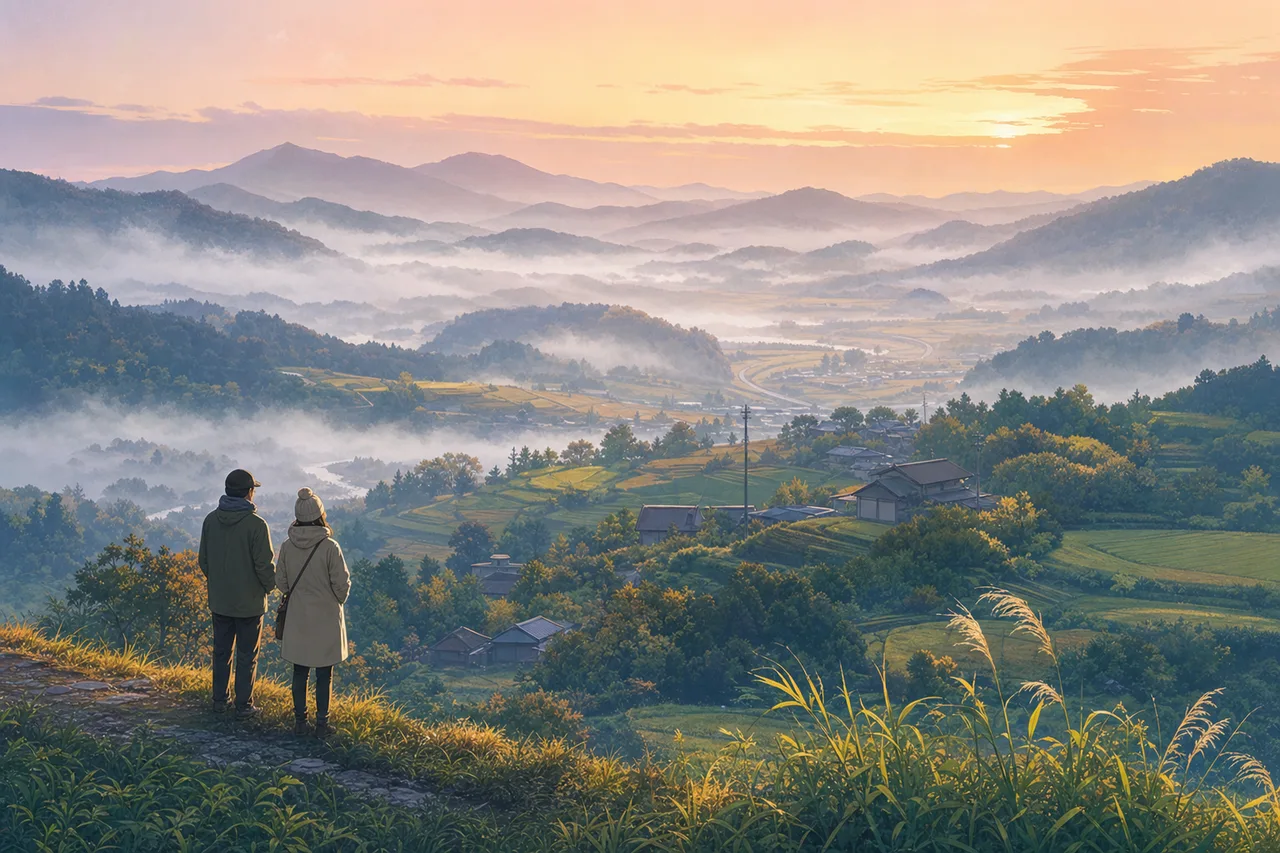 山間の朝霧 0741。自然をテーマにした、広告・Web・記事制作に使いやすい素材です。