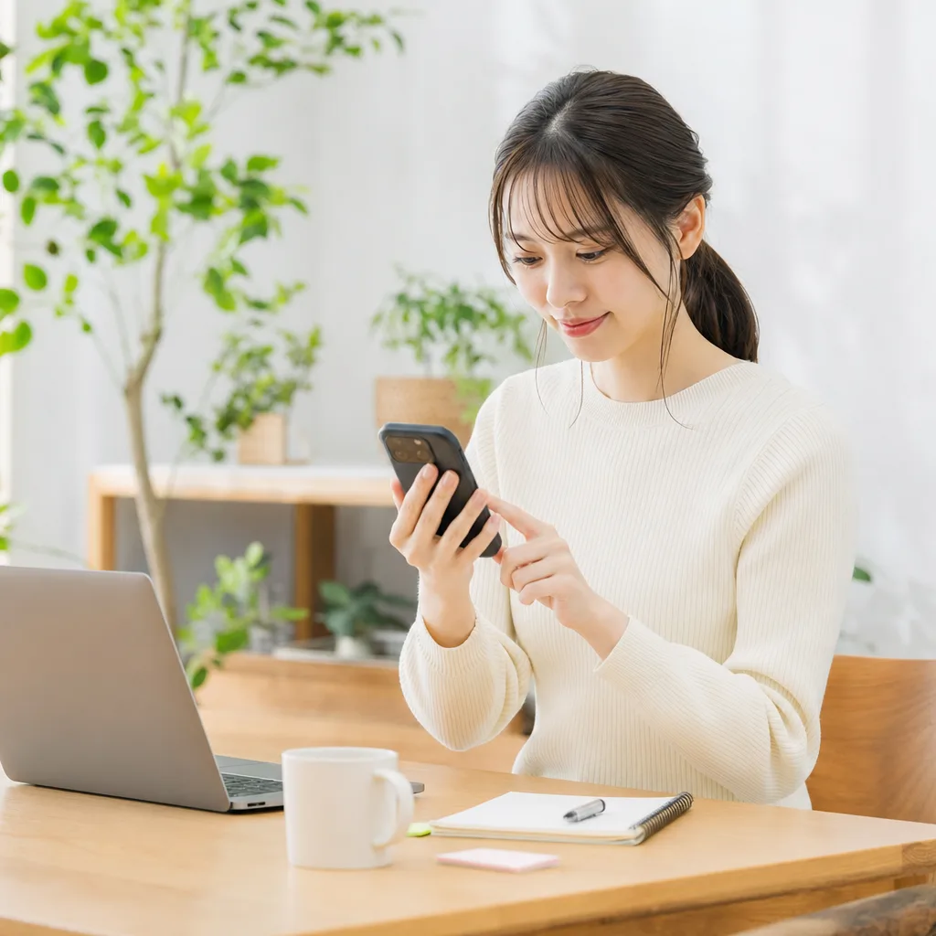 デジタルサービスを使う人 0767。テクノロジーをテーマにした、広告・Web・記事制作に使いやすい素材です。