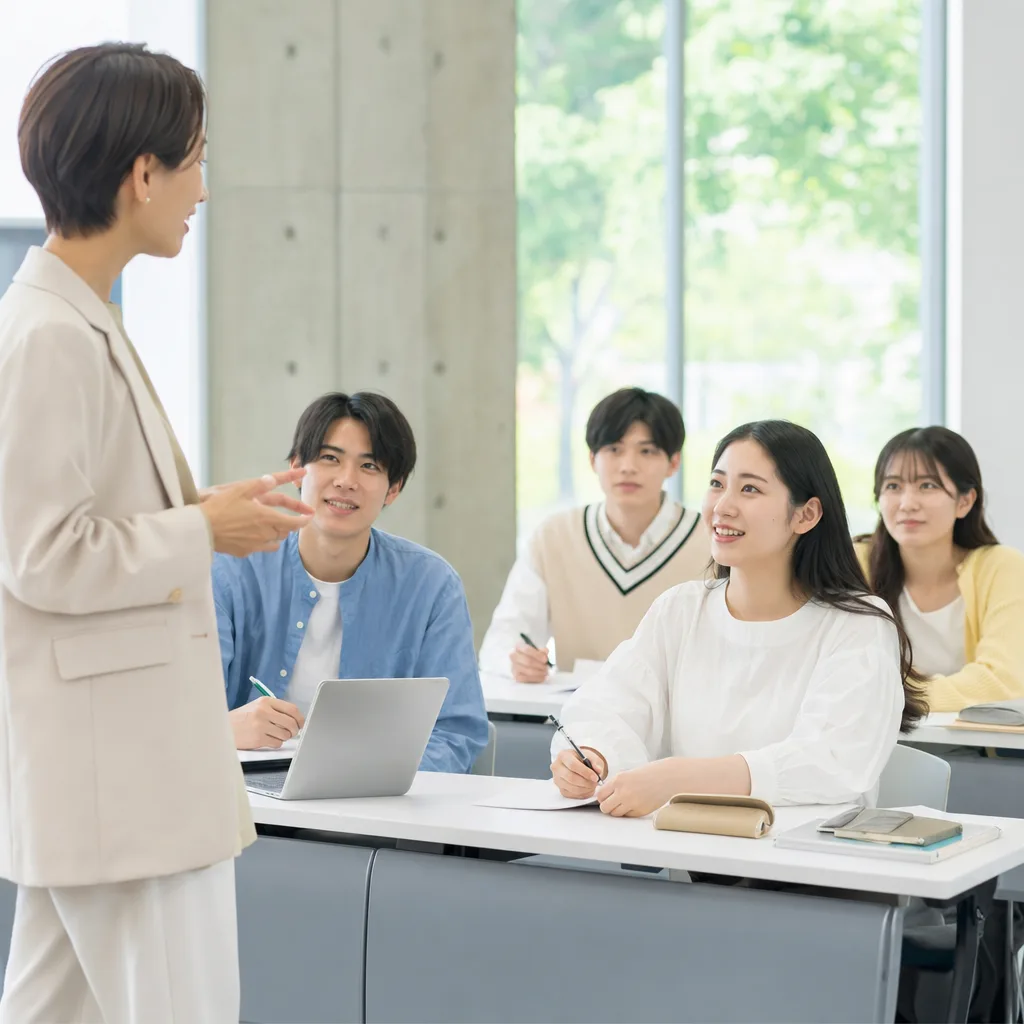 対話型の授業風景 0769。教育をテーマにした、広告・Web・記事制作に使いやすい素材です。