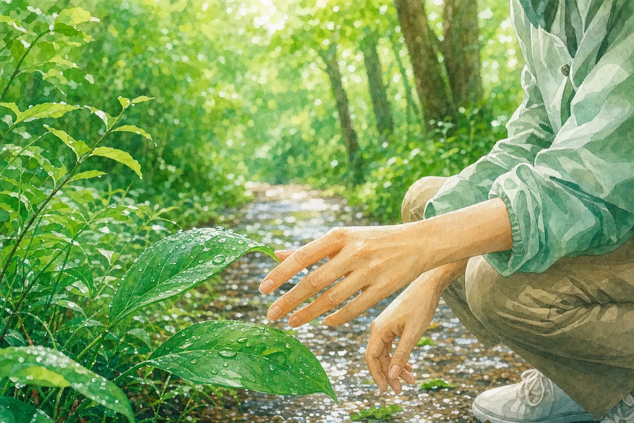雨上がりの緑豊かな森 0777。自然をテーマにした、広告・Web・記事制作に使いやすい素材です。
