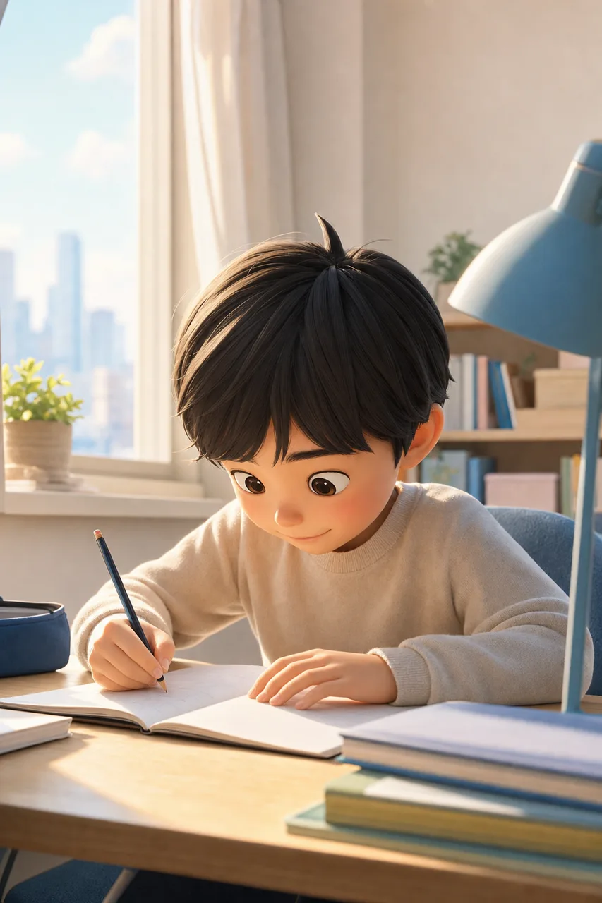 自宅で学ぶ子ども 0781。教育をテーマにした、広告・Web・記事制作に使いやすい素材です。