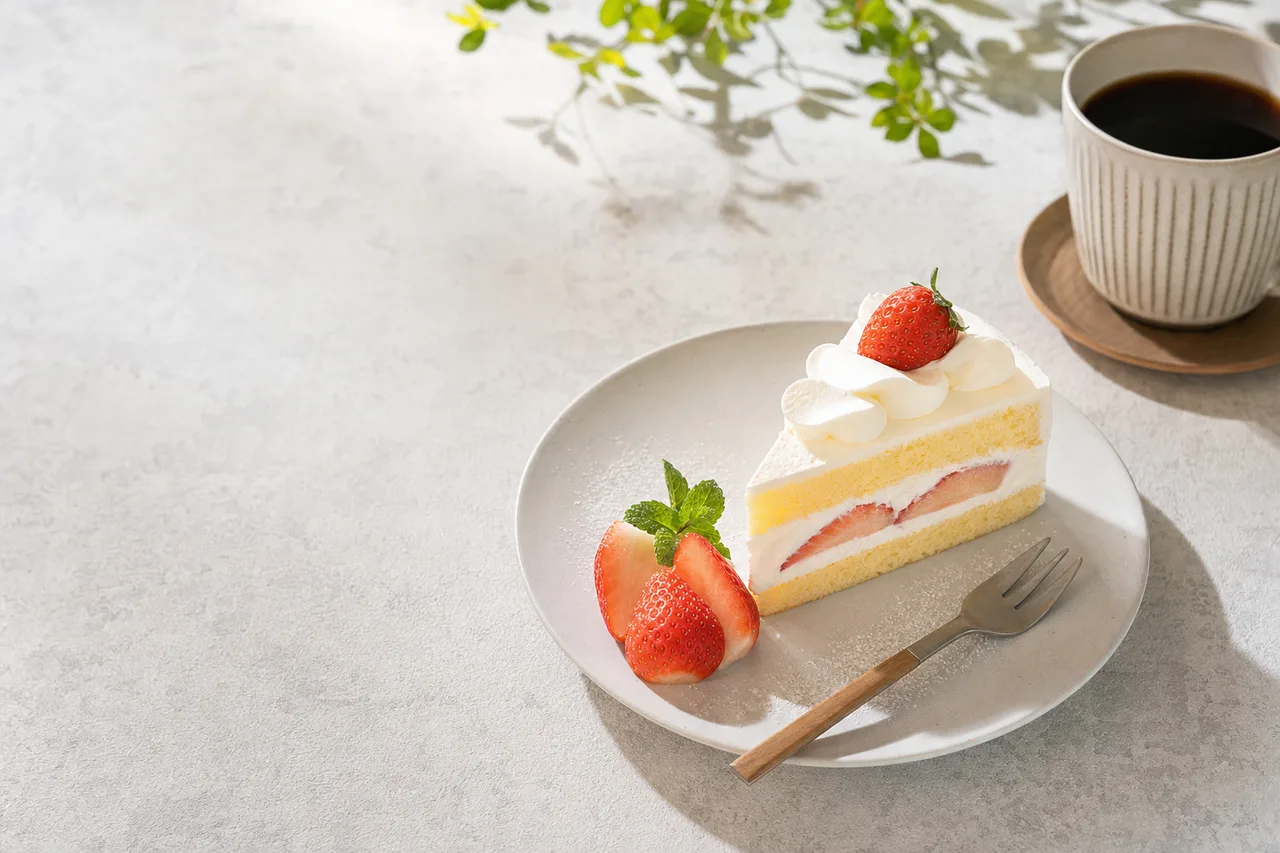 カフェのデザート 0812。食べ物をテーマにした、広告・Web・記事制作に使いやすい素材です。