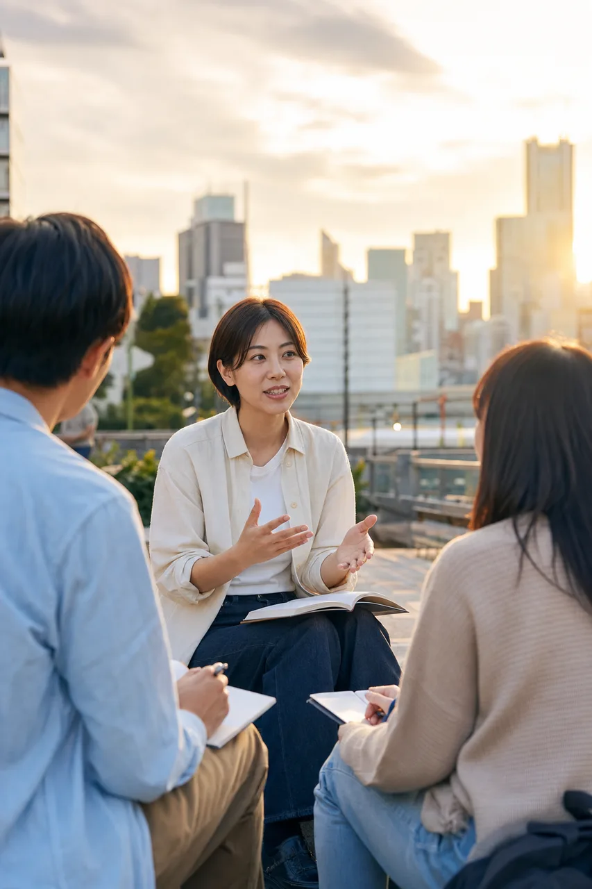 対話型の授業風景 0829。教育をテーマにした、広告・Web・記事制作に使いやすい素材です。
