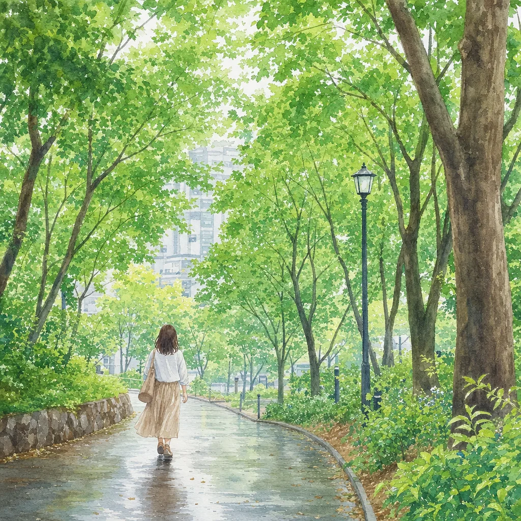 雨上がりの緑豊かな森 0837。自然をテーマにした、広告・Web・記事制作に使いやすい素材です。