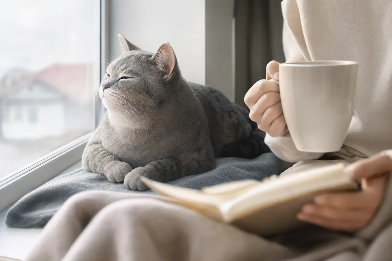窓辺で過ごす猫 0843。動物をテーマにした、広告・Web・記事制作に使いやすい素材です。