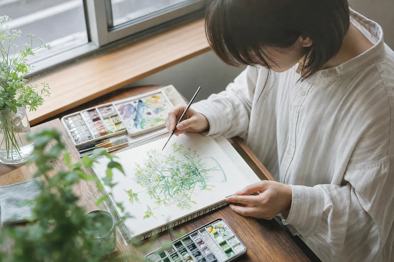 趣味を楽しむ一人時間 0847。ライフスタイルをテーマにした、広告・Web・記事制作に使いやすい素材です。