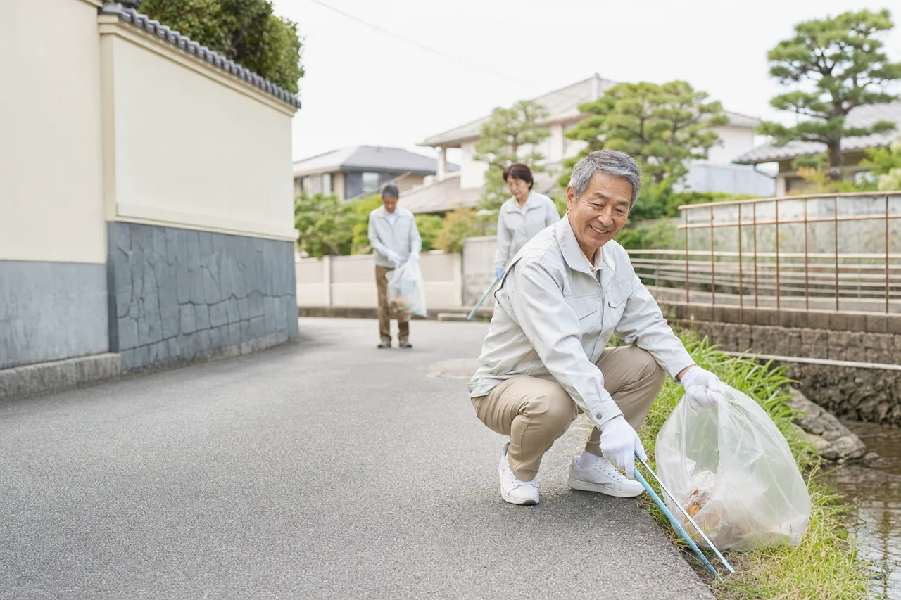 地域活動に参加するシニア 0857。人物をテーマにした、広告・Web・記事制作に使いやすい素材です。