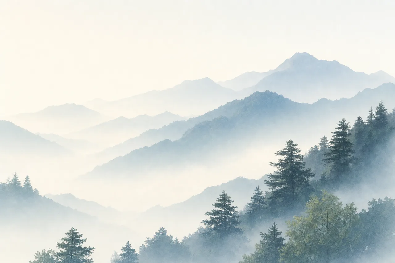 山間の朝霧 0861。自然をテーマにした、広告・Web・記事制作に使いやすい素材です。