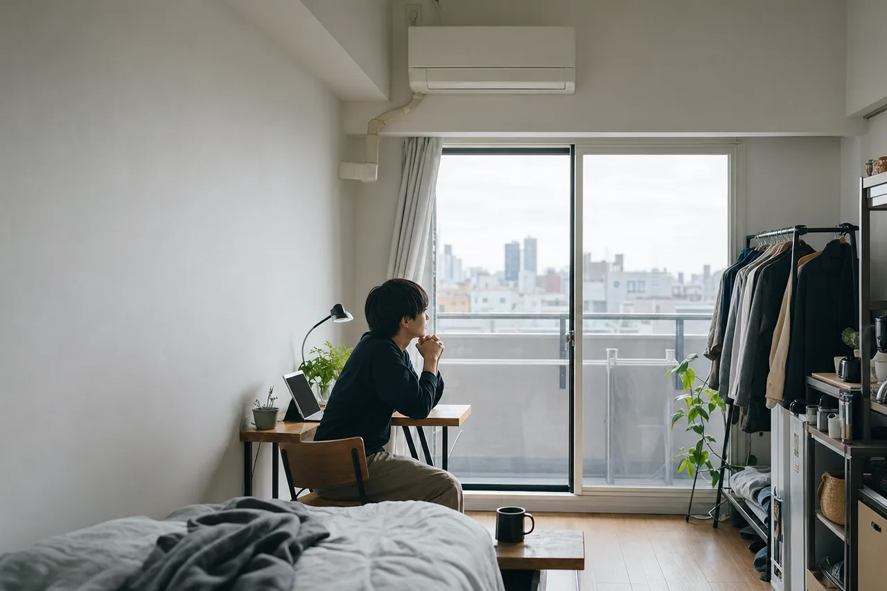 一人暮らしのコンパクトな日常（Webサイト用）。一人暮らしのコンパクトな日常をテーマに、Webサイト用として使いやすく構成した商用AI素材です。