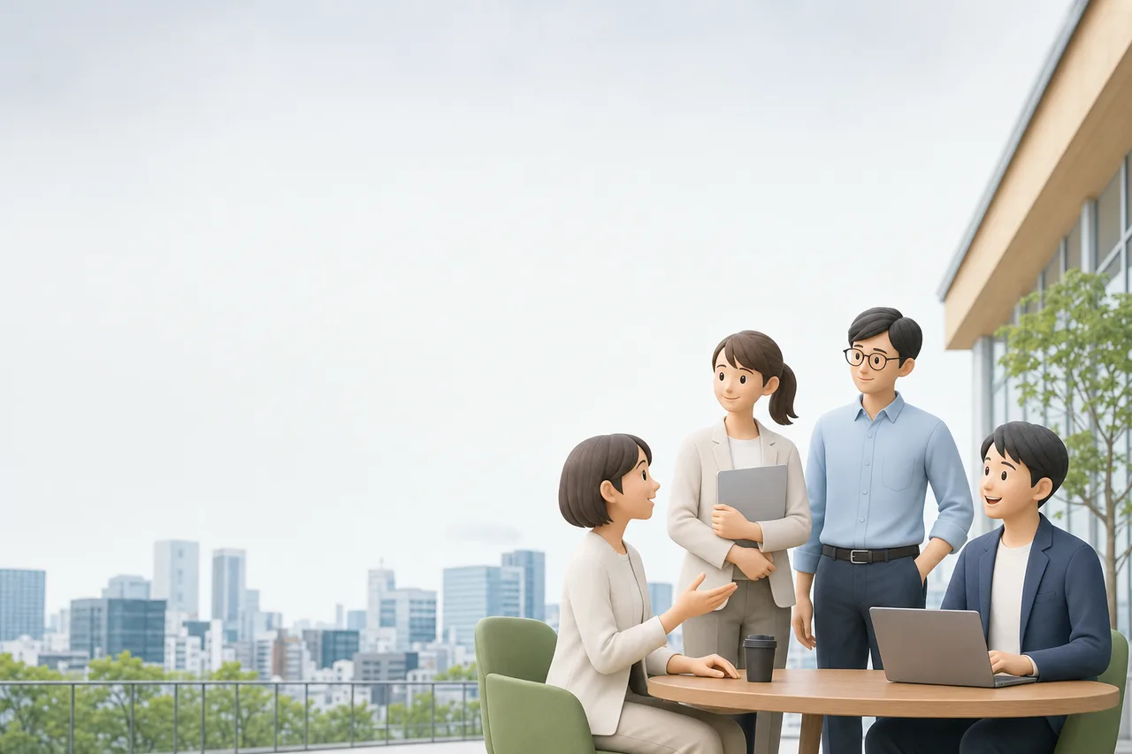 広告見出し用の余白が広いミニマル背景（採用ページ用）。広告見出し用の余白が広いミニマル背景をテーマに、採用ページ用として使いやすく構成した商用AI素材です。
