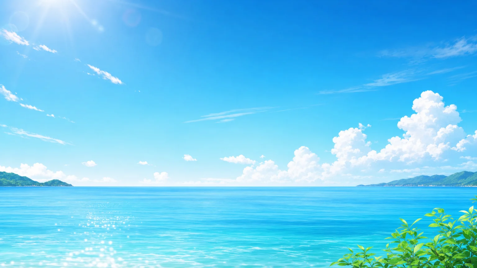爽やかな夏の背景 06。爽やかな夏の背景をテーマにした、商用制作で使いやすいAI素材です。