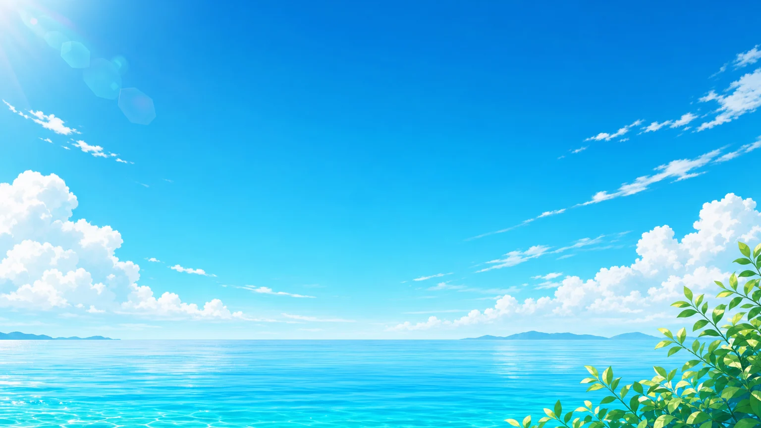 爽やかな夏の背景 07。爽やかな夏の背景をテーマにした、商用制作で使いやすいAI素材です。