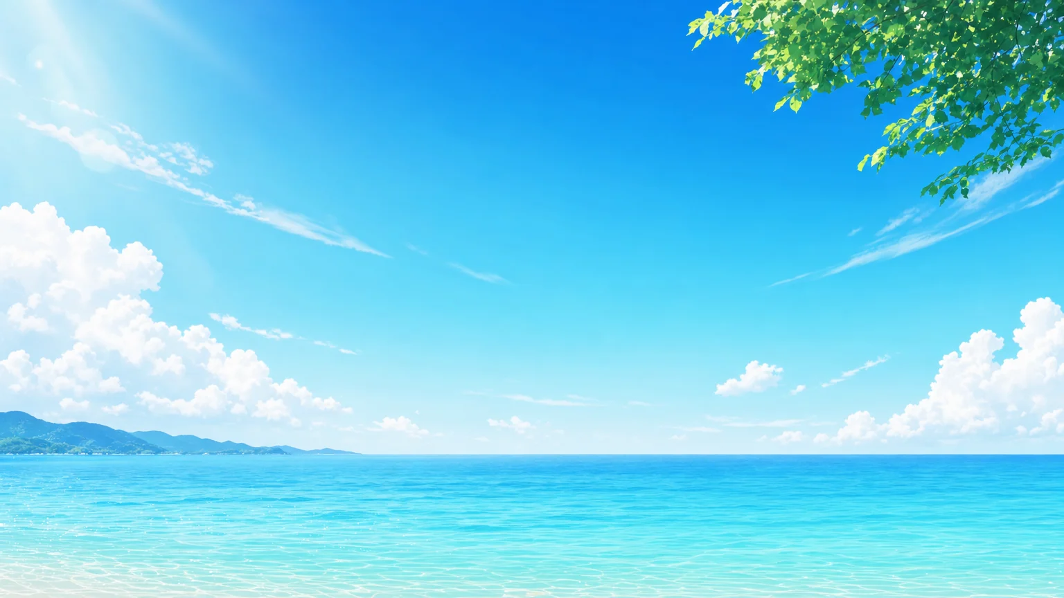 爽やかな夏の背景 10。爽やかな夏の背景をテーマにした、商用制作で使いやすいAI素材です。