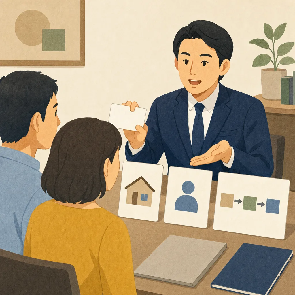 登記を支援する日本人司法書士（編集記事向け）。不動産登記を説明する司法書士、住宅購入の登記手続き、司法書士、不動産登記の記事や案内に使える商用素材です。
