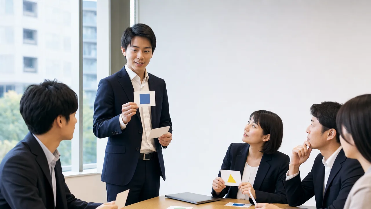 コンプライアンス研修に参加する日本人（横長・コピースペース）。コンプライアンス研修、企業倫理、社内研修、法令遵守の記事や案内に使える商用素材です。