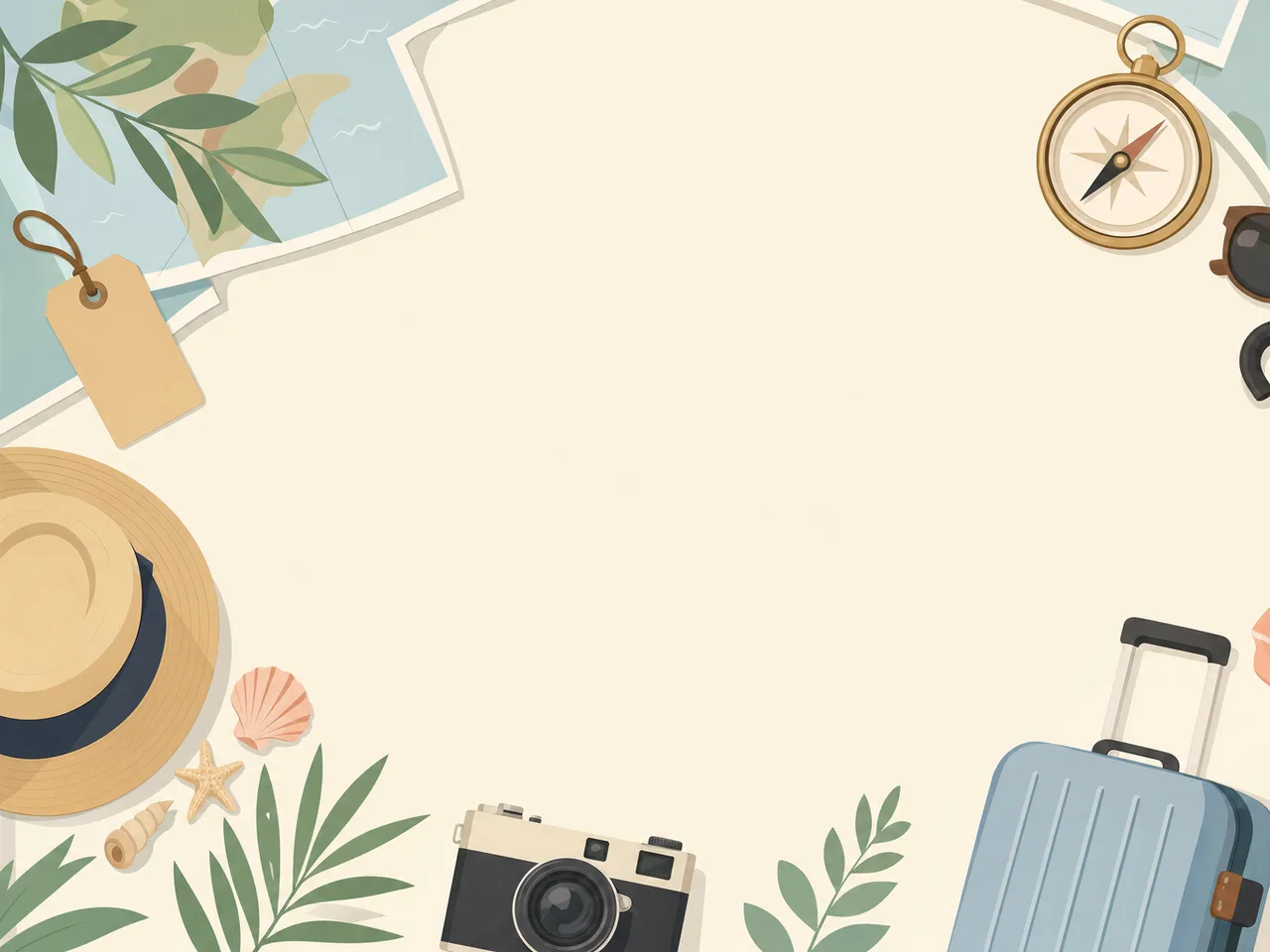 旅の計画に使える旅行背景（フレームイラスト）。旅行背景、旅、観光、旅行計画向け素材です。