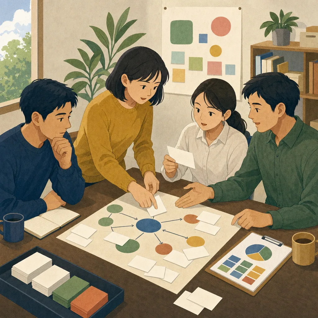 助成金申請を準備する日本人NPO（編集記事向け）。助成金申請、NPO、非営利団体、補助金の記事や案内に使える商用素材です。